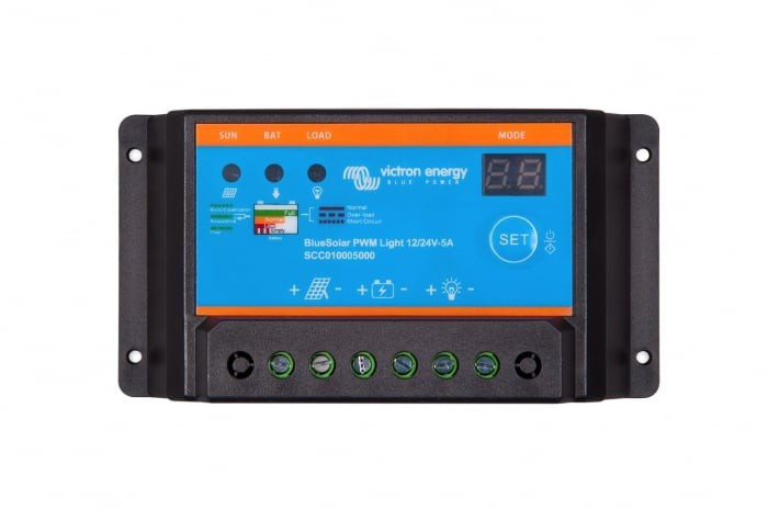 Incarcator solar 12V 24V 5A Victron Energy BlueSolar PWM-Light 12/24V-5A - imagine 3
